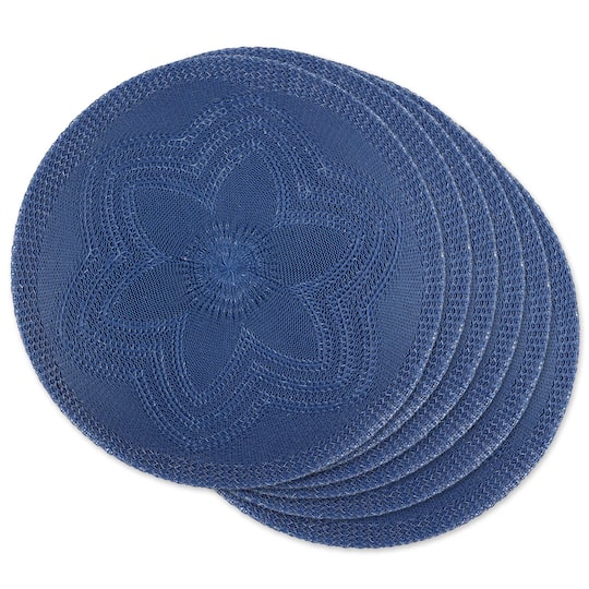 DII® Woven Round Placemats, 6ct. in French Blue | 15" x 15" | Michaels®